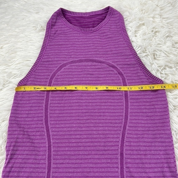 🔥$SALE$🔥 Lululemon Swiftly Tech Tank Rugby Stripe Tonal Heathered Ultra Violet - Picture 2 of 5